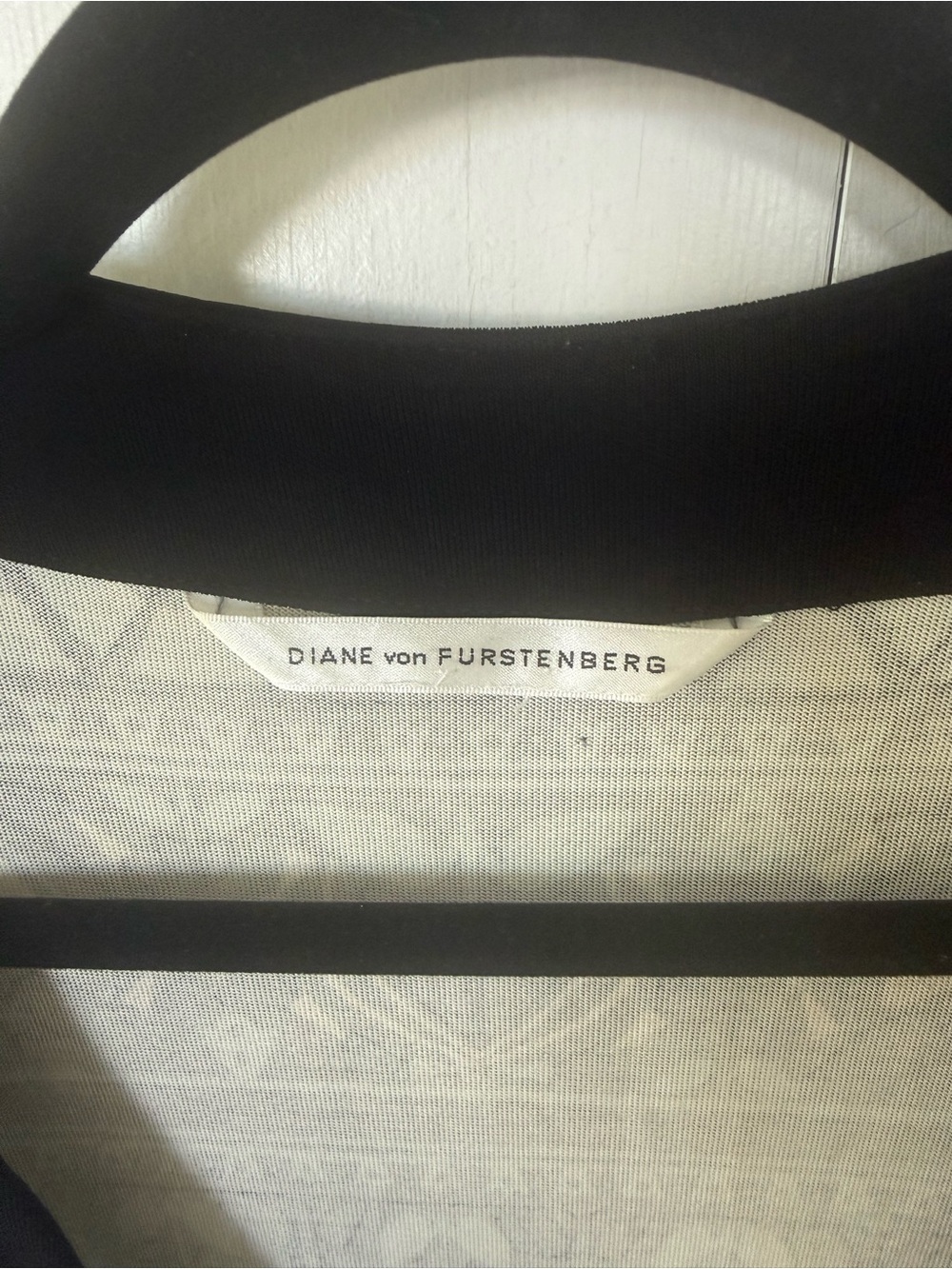 Diane Von Furstenberg Black and Light Blue Patterned Wrap Midi Dress - Picture 2 of 6